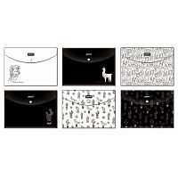 Папка-конверт на кнопке Attache Selection Llamas, А5, 180 мкм, ассорти, 6 шт.