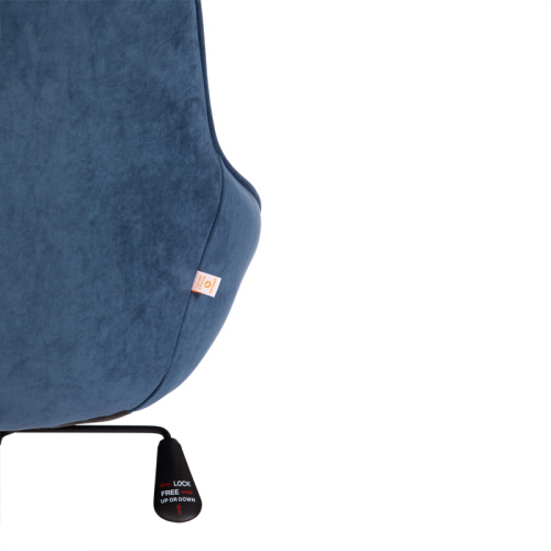 Кресло для персонала DUBLIN, 440х390х810 мм, велюр, синий фото 5