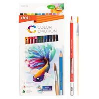 Карандаши акварельные DELI "Color Emotion", 12 цветов, картон