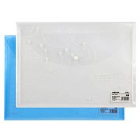 Папка-конверт на кнопке DELI "Clear Bag", А4, 180 мкм, ассорти