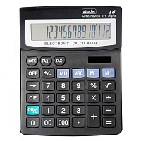 Калькулятор настольный Attache "ATC-222-16F" 16 разрядный, 208х160х48 мм, черный